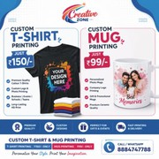 T shirt and Mug Printing Rs. 50/- only | Online Printing Service ---23